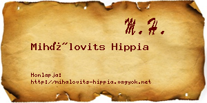 Mihálovits Hippia névjegykártya